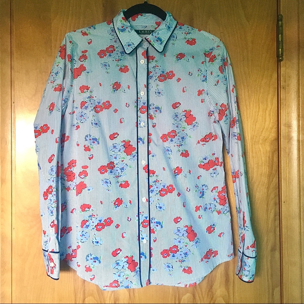 Lauren Ralph Lauren striped floral shirt